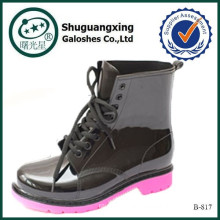 mesh knee high boots for women rubber rain boots B-817